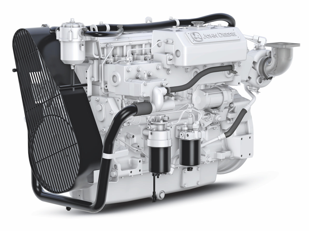 En 6068 AFM85 marinemotor fra Nogva på hvit bakgrunn