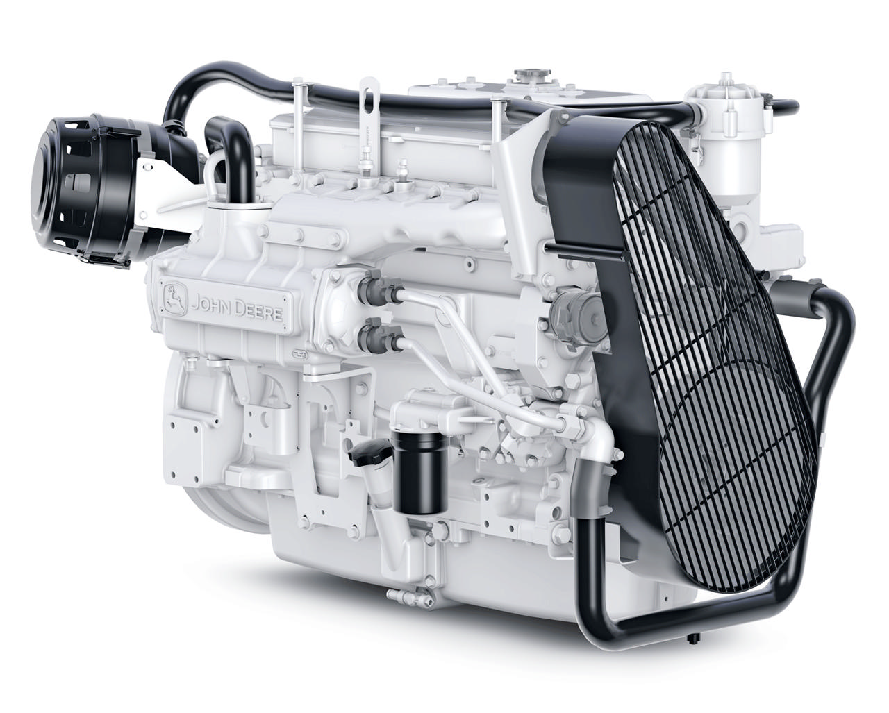 En 6068 AFM85 marinemotor fra Nogva på hvit bakgrunn