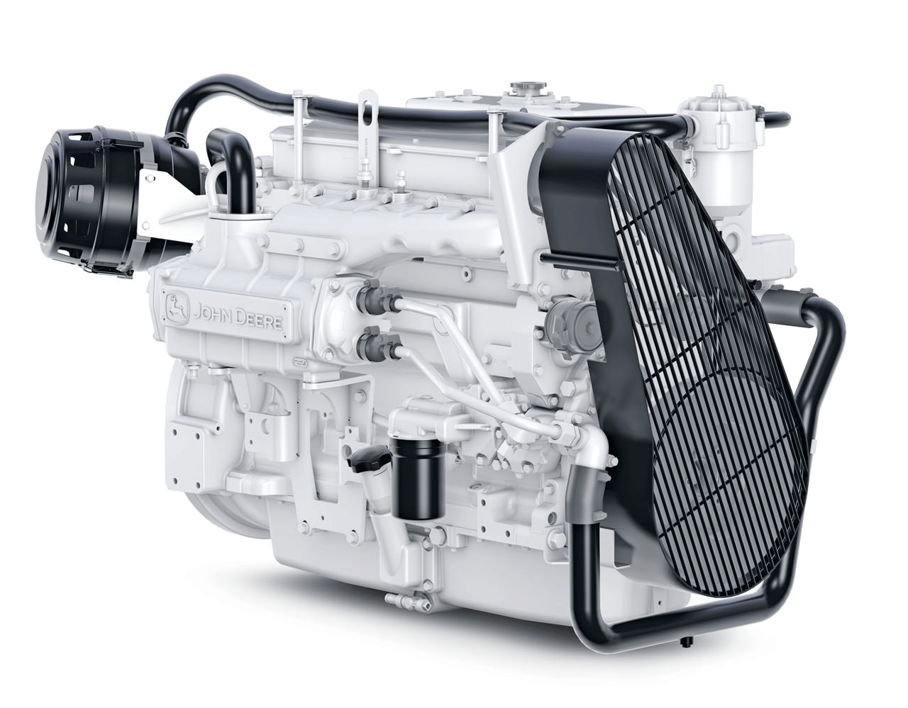 En 6068 AFM85 marinemotor fra Nogva på hvit bakgrunn