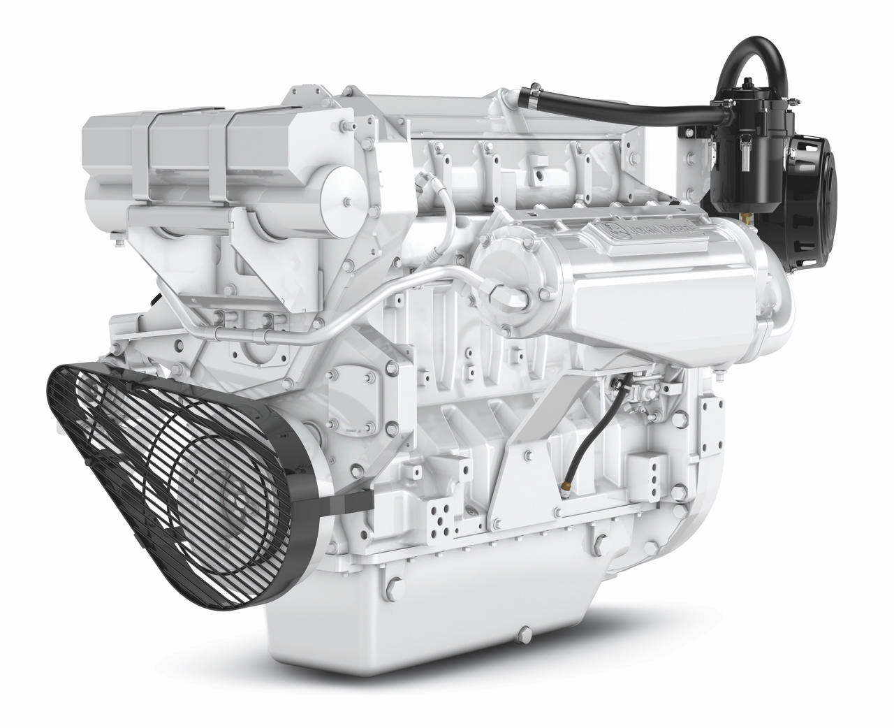 En 6135 AFM85 marinemotor fra Nogva på hvit bakgrunn