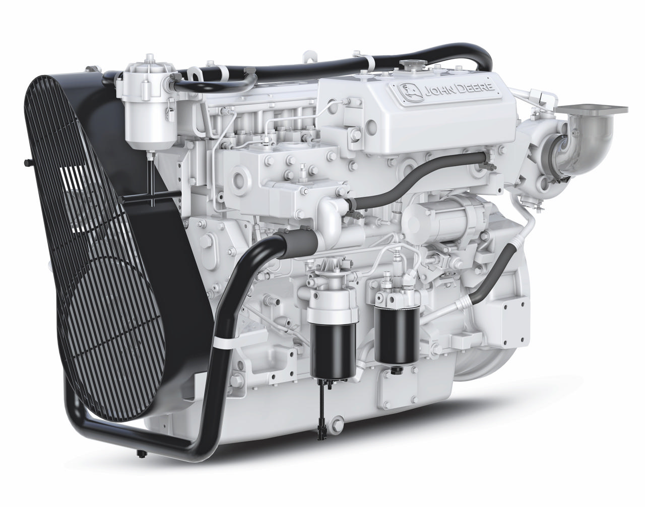 En 6068 TFM50 marineaggregat fra Nogva på hvit bakgrunn